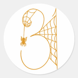 Sticker Rond La journée d'Halloween 31 Toiles d'araignées