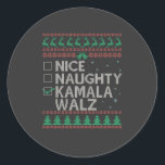 Sticker Rond La Kamala Harris Ugly Christmas Sweat Election<br><div class="desc">kamala harris,  affreux pull de noël,  élection de noël,  noël 2024,  graphisme tricot,  tricot festif,  humour électoral,  t-shirt de noël,  supporters de kamala,  campagne de harris,  affreux pull noël,  noël politique,  amoureux du tricot</div>