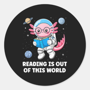 Sticker Rond La lecture est hors de ce monde