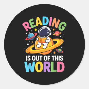 Sticker Rond La lecture est hors de ce monde livres drôles de l