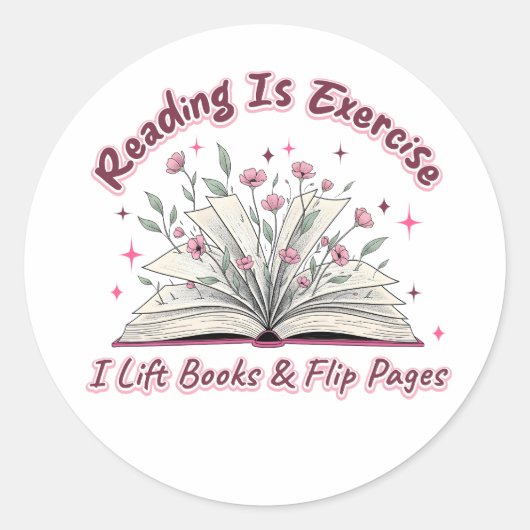 Sticker Rond La Lecture Est L'Exercice... (Devant)