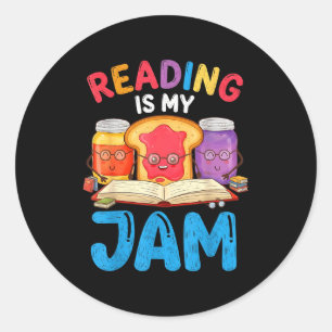 Sticker Rond La lecture est super drôle, j'aime lire des livres