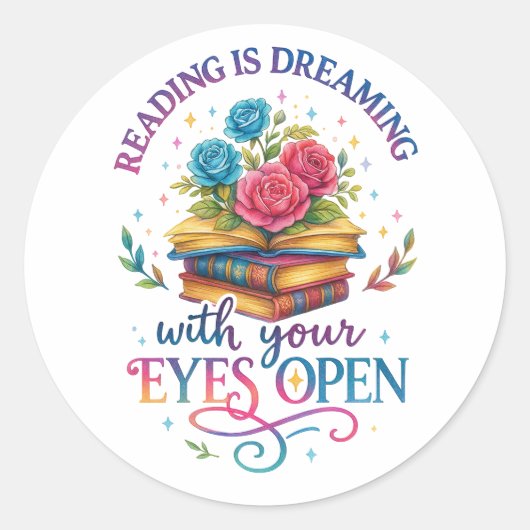 Sticker Rond La Lecture Rêve... (Devant)
