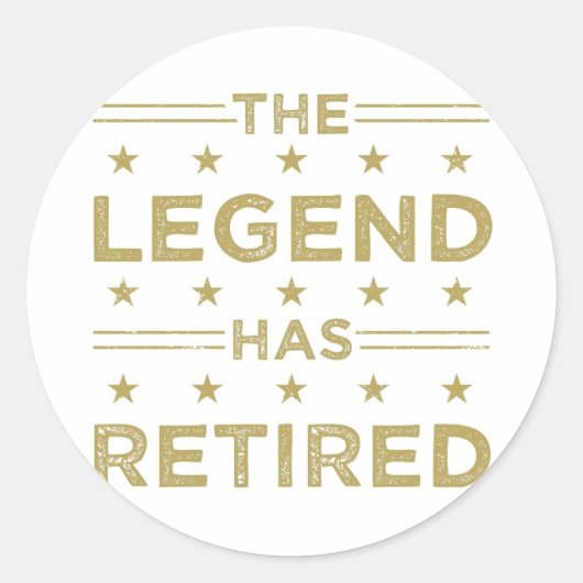 Sticker Rond La Légende A Retraité (Devant)