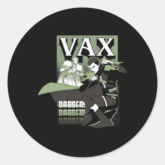 Sticker Rond La Légende De Vox Machina Vax Avec Dagger (Devant)