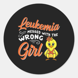 Sticker Rond La leucémie Messagée Avec Les Mauvais Jeunes Fille