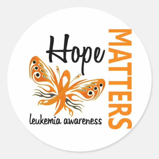 Sticker Rond La leucémie papillon Hope Matters (Devant)