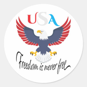 Sticker Rond La liberté n'est jamais gratuite USA