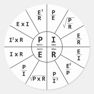Sticker Rond La loi d'Ohm pour DC