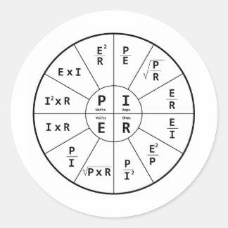 Sticker Rond La loi d'Ohm pour DC