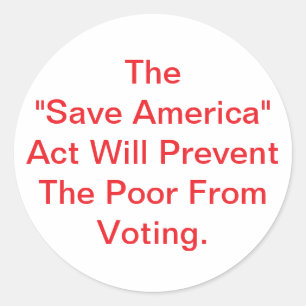 Sticker Rond La loi Save America est dangereuse Hankamer Artjun
