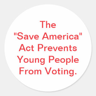 Sticker Rond La loi Save America est dangereuse Hankamer Artjun