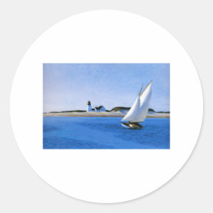 Sticker Rond La longue jambe - Edward Hopper