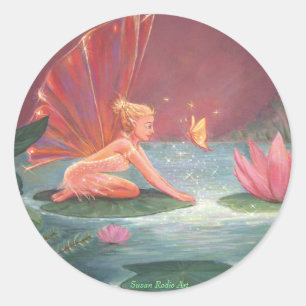Sticker Rond La Lotus Pond Fairy