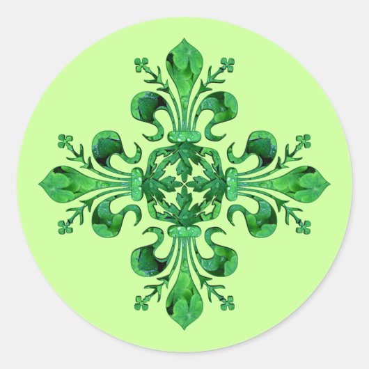 Sticker Rond La Lucky Fleur de lis de St. Patrick (Devant)