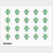 Sticker Rond La Lucky Fleur de lis de St. Patrick (Feuille)