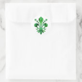Sticker Rond La Lucky Fleur de lis de St. Patrick (Sac)