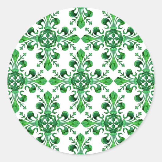 Sticker Rond La Lucky Fleur de lis de St. Patrick (Devant)
