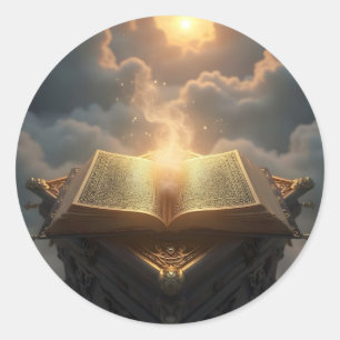 Sticker Rond La Lumière De La Connaissance – Bibliothèque Art C