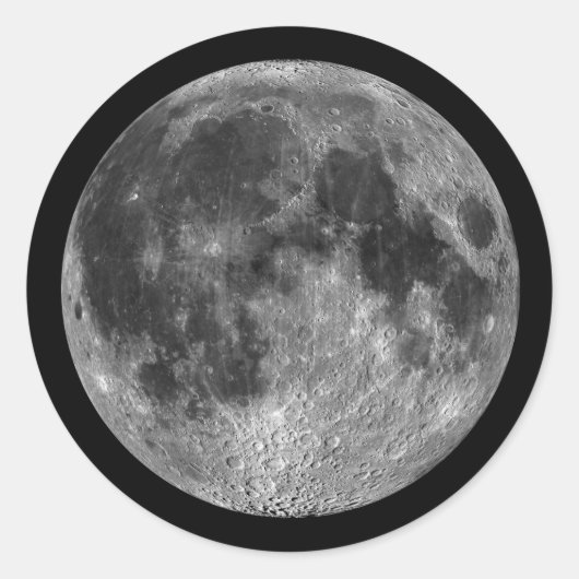 Sticker Rond La Lune de la Terre dans l'espace (Devant)