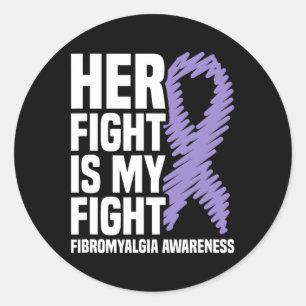 Sticker Rond La lutte est ma lutte contre la fibromyalgie sensi