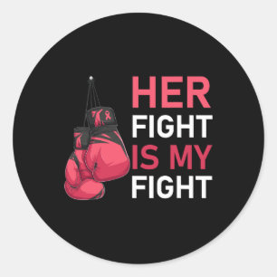 Sticker Rond La lutte est ma lutte contre le cancer du sein de