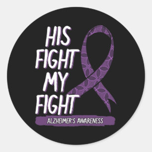 Sticker Rond La lutte est mon combat Alzheimer Mood Swes Deme