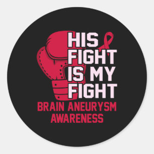 Sticker Rond La lutte est mon combat Cerveau Aneurysme Mois de