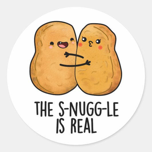Sticker Rond La Lutte Est Vraiment Drôle Nugget Pun (Devant)
