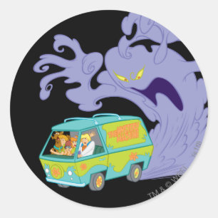 Sticker Rond La machine mystérieuse s'évade