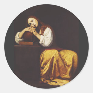 Sticker Rond La Madeleine pénitente par Giacomo Galli