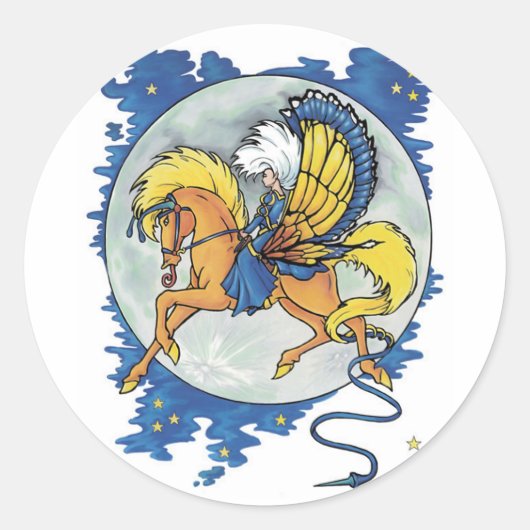 Sticker Rond La magie de la lune (Devant)