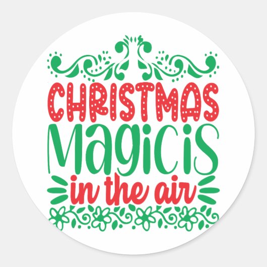 Sticker Rond La magie de Noël dans l'air (Devant)