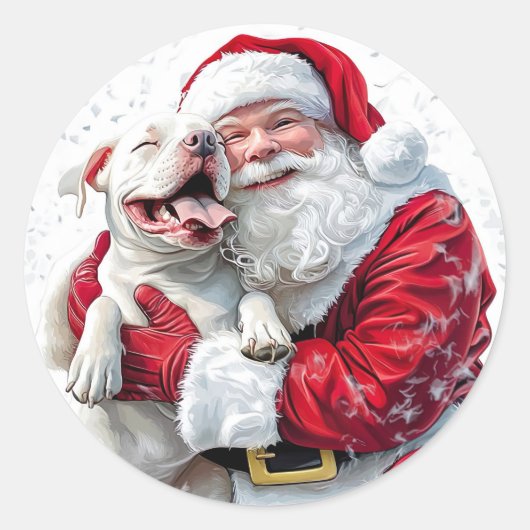 Sticker Rond La magie de Noël est une traînée de chien et Père  (Devant)