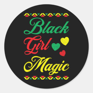 Sticker Rond La Magie des Filles Noires Histoire Noire Fierté A