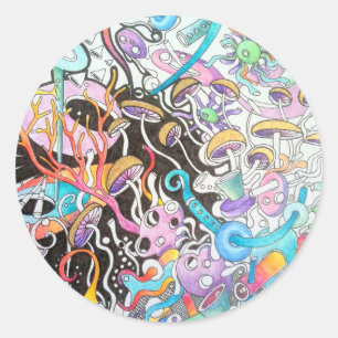 Sticker Rond La magie répand autour de l'autocollant