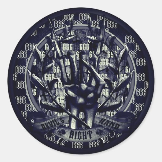 Sticker Rond La main droite du diable (Devant)