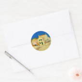 Sticker Rond La maison jaune (1888) Van Gogh Landscape Art (Enveloppe)