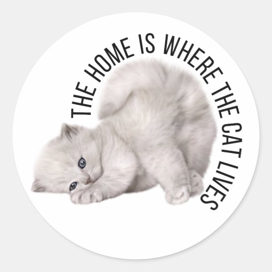 Sticker Rond La maison où vit le chat (Devant)