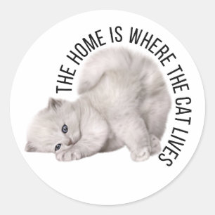 Sticker Rond La maison où vit le chat