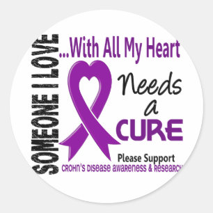 Sticker Rond La maladie de Crohns a besoin d'un traitement 3