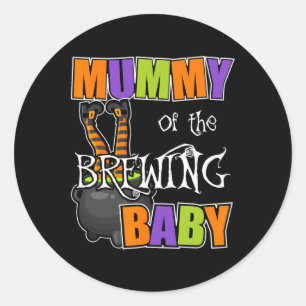 Sticker Rond La maman du bébé brassant Costumes d'Halloween