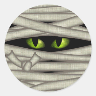 Sticker Rond La maman observe Halloween ID685 vert