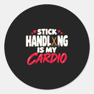 Sticker Rond La manipulation du bâton est le cardio des joueurs