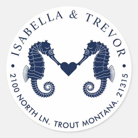 Sticker Rond La Marée de l'amour | Adresse de retour blanc à ch (Devant)