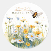 Sticker Rond La mariée à être marie douche aquarelle (Devant)