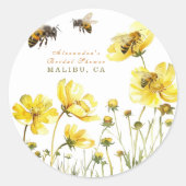 Sticker Rond La mariée à la douche fleurie (Devant)