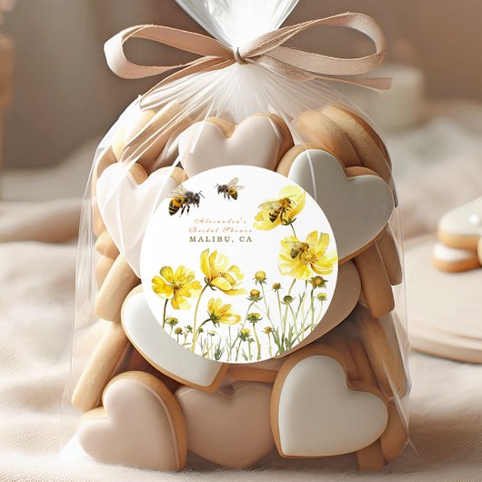 Sticker Rond La mariée à la douche fleurie