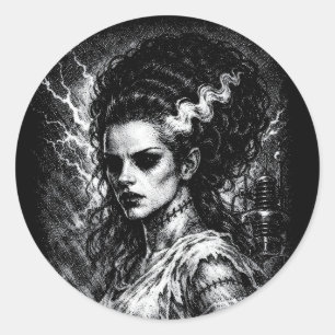 Sticker Rond La Mariée de Frankenstein — Ressuscitée par BurnsI