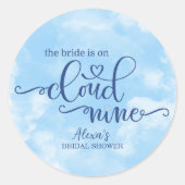 Sticker Rond La mariée est sur Cloud 9 (Devant)